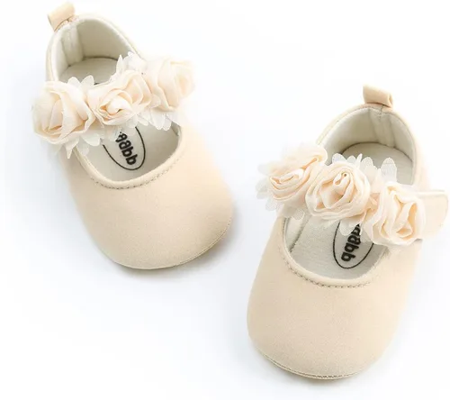 ENERCAKE Zapatos de bebé para niña suela suave floral recién nacido Mary Jane zapatos planos para bautizo zapatos