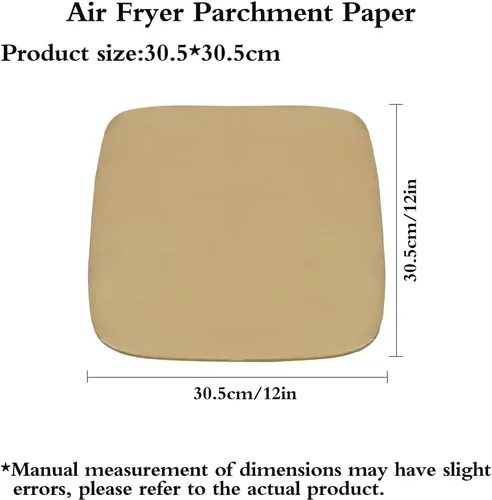 Miniatura 2 de Forros de papel pergamino para freidora de aire sin blanquear de tamaño extra grande (12 x 12 pulgadas), cuadrados, 125 unidades, compatibles