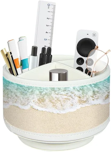 Organizador para controles remotos de TV para mesa, porta lapiceros giratorio de 360 grados para organizadores y accesorios de escritorio,