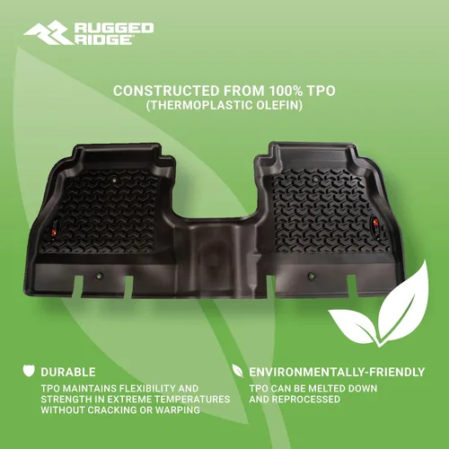 Miniatura 5 de Rugged Ridge Revestimientos de piso trasero para Jeep Wrangler JLU Negro 12950.48 Compatible con Jeep Wrangler JLU 2018-2025 de 4 puertas