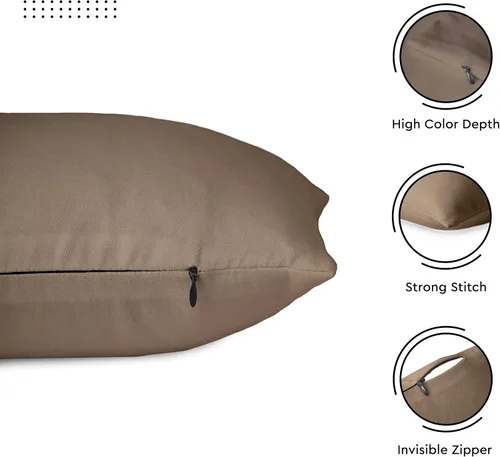 Miniatura 4 de Encasa XO Juego de 2 fundas de almohada de 12 x 12 pulgadas, color beige, sin rellenos, fundas de almohada de algodón para sala de estar, cama