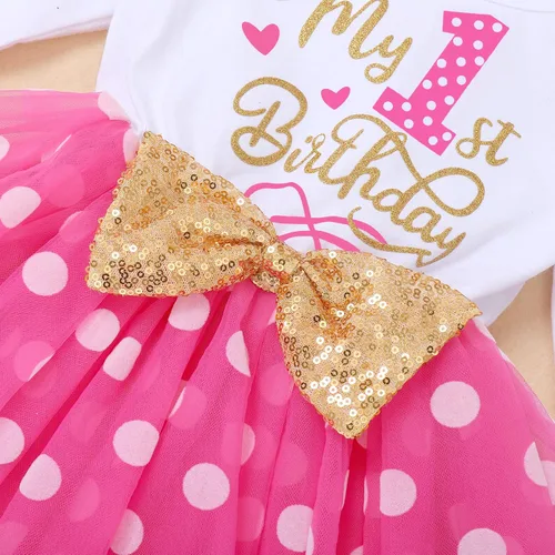 Miniatura 4 de ODASDO Vestidos de princesa de manga larga tutú de tul con lazo y lazo para niñas pequeñas