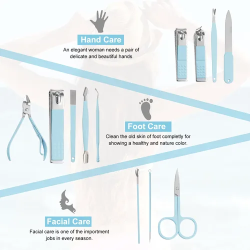 Miniatura 8 de Kit de Uñas Tumkun, Kit de Manicura, Kit de Cuidado de Uñas para Mujeres, Juego de Manicura y Pedicura, Kit de Cortaúñas para Uñas de los Pies, Kit