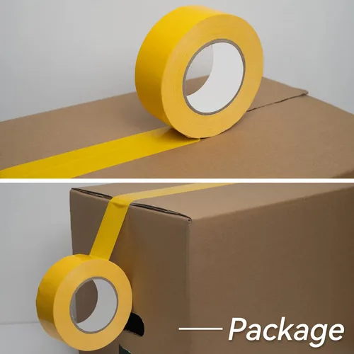 Miniatura 4 de Reniteco Cinta adhesiva amarilla: 2 pulgadas x 10 yardas, impermeable y para todo tipo de clima, sin residuos, resistente a los rayos UV, resistente