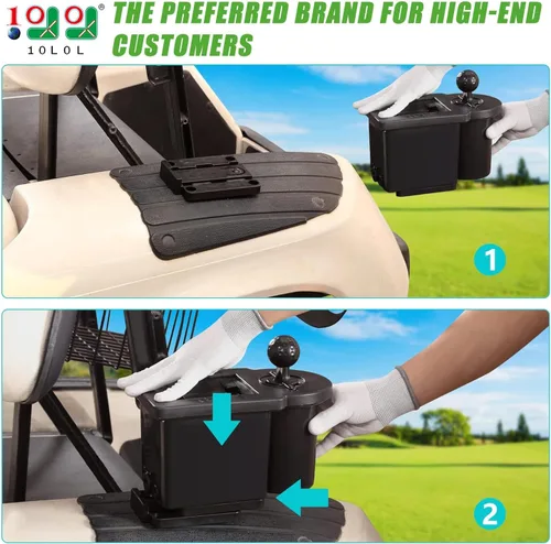 Miniatura 2 de 10L0L Limpiador de cabeza de palo de golf y pelota de golf 2 en 1 con soporte universal extraíble, se adapta a los modelos EZGO TXT RXV y Club Car