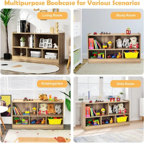 Miniatura 8 de Costzon Organizador de almacenamiento de juguetes para niños, almacenamiento escolar de 5 secciones para organizar libros, juguetes, estantería