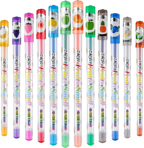 Spakon 36 bolígrafos de gel perfumados con purpurina para niños, lindos bolígrafos de gel de escritura suave para colorear para niños, rellenos de