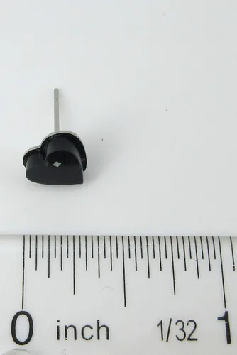 Miniatura 53 de Pendientes de botón de corazón acrílico con purpurina de acero inoxidable de 0.315 in