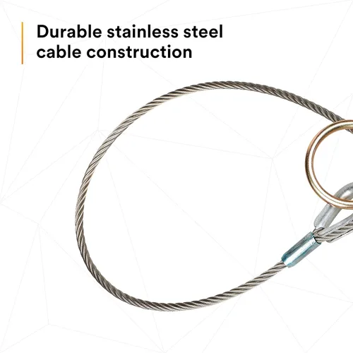 Miniatura 6 de 3M DBI-SALA 5900551 Conector de anclaje, adaptador de amarre de cable de 6 pies, tipo pasante, plateado