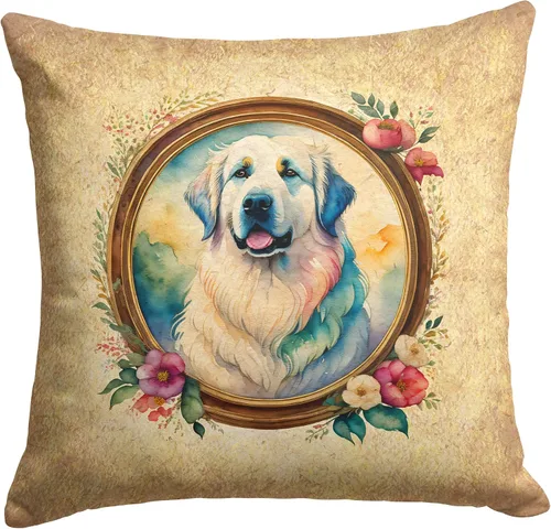 Miniatura 211 de Caroline's Treasures DAC2072PW1414 Affenpinscher and Flowers - Almohada decorativa de tela, lavable a máquina, para interiores y exteriores