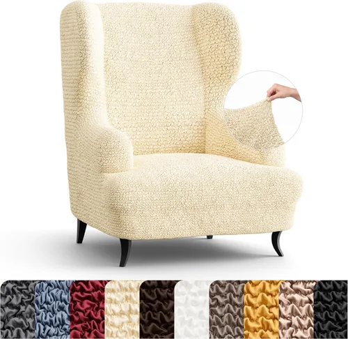Miniatura 15 de PAULATO BY GA.I.CO. Funda elástica para silla con respaldo de ala, 1 pieza, funda de sillón bielástica con respaldo de ala, protector de muebles