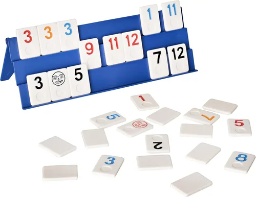 Miniatura 2 de Point Games Juego clásico de Rummy Cube de tamaño completo, con estantes plegables de 3 niveles y azulejos, en una bolsa de viaje de lona súper