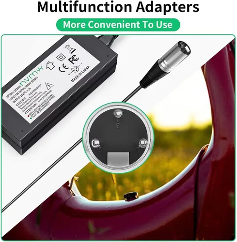 Miniatura 3 de 24V 2A Cargador de batería para scooter eléctrico, adecuado para Go Go Elite Traveler, Pride Mobility, batería de silla eléctrica Jazzy y Plus Ezip