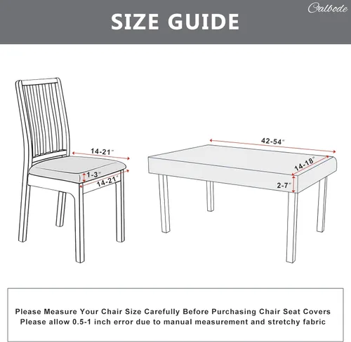 Miniatura 4 de CALBODE Juego de 4 fundas de asiento impermeables para sillas de comedor con funda elástica de tela jacquard, fundas extraíbles y lavables