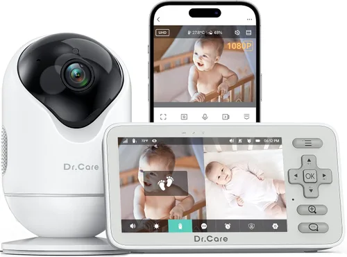 Miniatura 4 de Dr.Care VistaView Lite Smart WiFi Baby Monitor - Pantalla dividida 720P de 4 pulgadas y control de aplicación de cámara 1080P, alertas