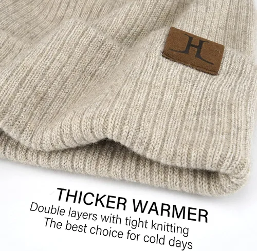 Miniatura 3 de Gorro de invierno para mujer, conjunto de calentador de cuello, gorro de punto cálido, bufandas infinitas para mujeres y hombres