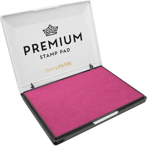 Miniatura 27 de StampMark Almohadilla de sello prémium tamaño mediano 3 x 4 pulgadas – para sellos de goma tradicionales – Almohadilla de fieltro color rosa