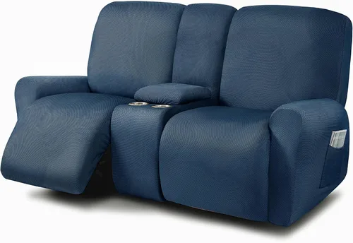 Miniatura 16 de ULTICOR Fundas para Sofá Reclinable de 8 Piezas, Fundas Elásticas de Hilo Teñido para Sofá Reclinable de 3 Cojines, Fundas Deslizables para Sofá