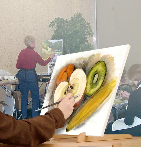 Miniatura 7 de The Overby - Caballete de pintura de mesa, portátil, compacto, fácil de transportar, sostener y exhibir lienzo estirado estable, 12 pulgadas, madera