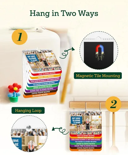 Miniatura 3 de Slushie Machine Receta magnética para nevera, libro de recetas de batidos contiene una variedad de recetas de batidos, libro de cocina de batidos