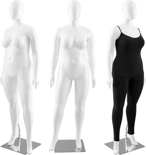 Threehoney Maniquí de Talla Grande Femenino con Curvas de Cuerpo Completo Realista Forma de Vestido Femenino Torso Desmontable Maniquí de Exhibición