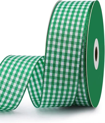 Miniatura 17 de VIVIQUEN Cinta Gingham a Cuadros Cinta a Cuadros de 1 Pulgada de Ancho Cinta de Tafetán a Cuadros 25 Yardas de Largo 100% Poliéster Borde Tejido