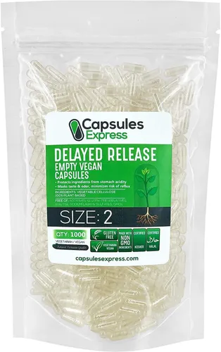 Miniatura 9 de XPRS Nutra Tamaño de liberación retardada 3 cápsulas vacías – 1000 cápsulas veganas vacías transparentes – Píldoras vegetarianas – Relleno de Talla 3