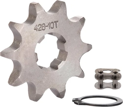 WOOSTAR Piñón delantero para motocicleta 428-10T 17mm para 50cc 70cc 90cc 110cc 125cc Dirt Pit Bike Mini Bike ATV 4 ruedas