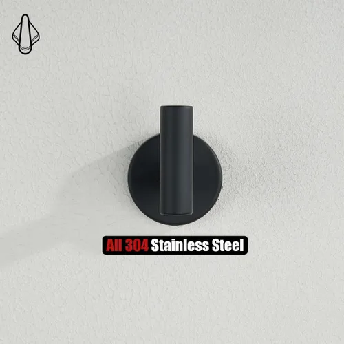 Miniatura 5 de JQK TH100-PB-P4 - Gancho negro para toallas de baño, cocina, garaje, montaje en la pared (paquete de 4), acero inoxidable 304 negro mate, TH100-PB-P4