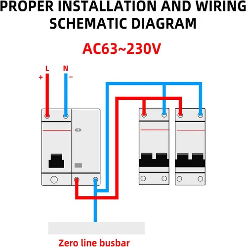 Miniatura 4 de Disyuntor miniatura de bajo voltaje DZ47-63 Montaje en carril DIN, interruptor de corriente residual, interruptor de corriente residual, protección