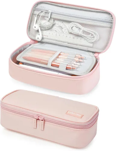 Miniatura 10 de YOKUMA Estuche para lápices, bolsa de lápices de gran capacidad, caja de lápices con cremallera estética, suministros de regreso a clases