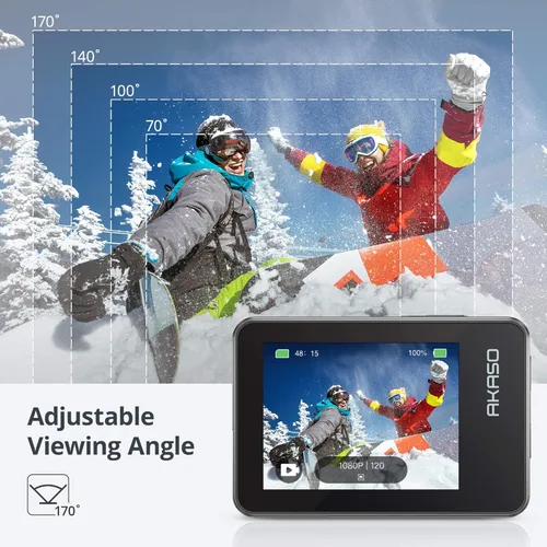 Miniatura 6 de AKASO Brave 7 Cámara de acción 4K30FPS 20MP con tarjeta de memoria MicroSDXC U3 de 256 GB, cámara impermeable con pantalla táctil IPX8 33 pies EIS