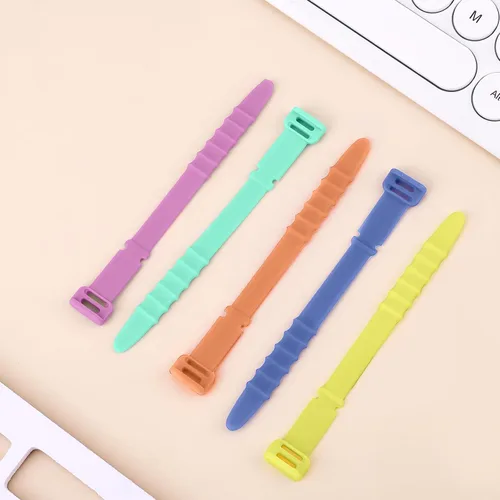 Miniatura 3 de 20 bridas de silicona para cables, correas organizadoras de cables, reutilizables, para gestión de cables elásticos para auriculares, cables