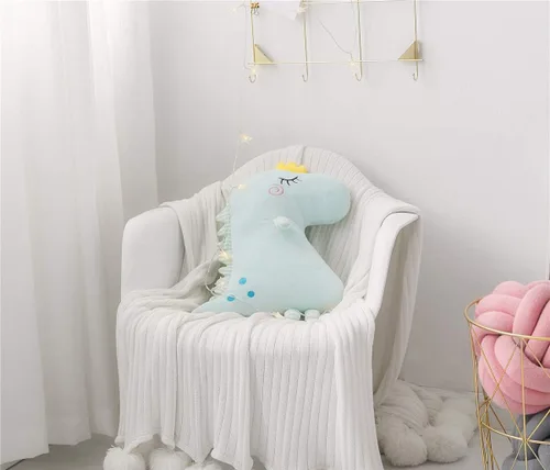 Miniatura 3 de Plushland Almohada de dinosaurio de felpa suave con diseño de animales de peluche, color verde, para niños, adolescentes, regalo de cumpleaños, San