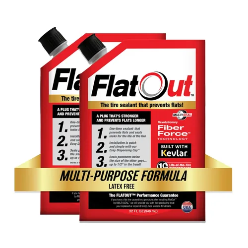 Miniatura 10 de FlatOut Sellador de neumáticos multiusos todoterreno – Previene y repara neumáticos planos – Sella fugas – Contiene Kevlar – Sellador de neumáticos