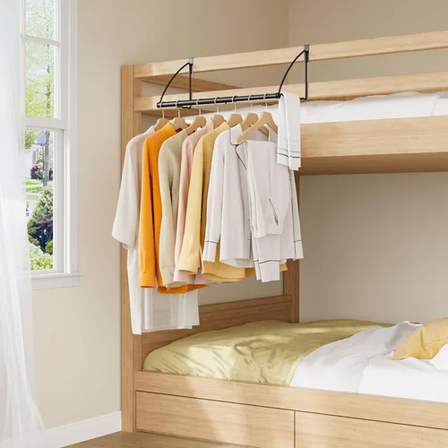 Miniatura 6 de Tajsoon Percha para colgar sobre la puerta extensible y ajustable, percha para colgar ropa sobre la puerta para toallas y abrigos, ganchos para Negro