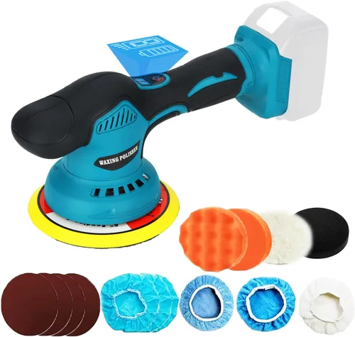 Pulidora inalámbrica de coche compatible con batería Makita de 18 V, pulidora de potencia para detalles/pulido/encerado (batería no incluida)