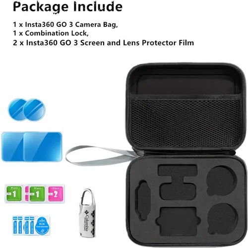 Miniatura 3 de Funda de transporte compatible con cámara de acción Insta360 GO 3 [con 2 protectores de pantalla]
