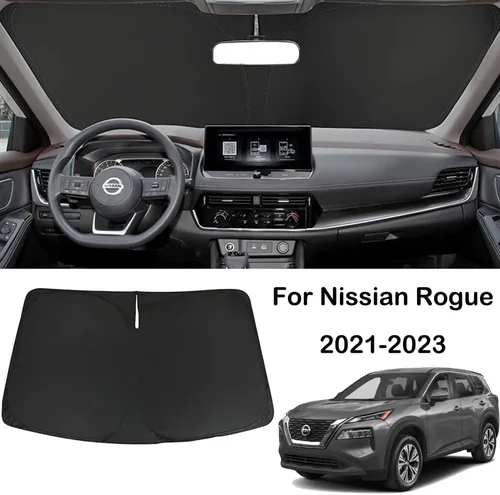 Miniatura 2 de Parasol para parabrisas para Nissan Rogue 3ª generación 2021 2022 2023 (no para Rogue Sport), pantalla plegable para ventana delantera, bloquea