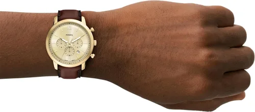 Miniatura 4 de Fossil Neutra Quartz Reloj cronógrafo de acero inoxidable y cuero para hombre