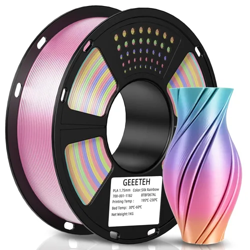 Miniatura 20 de GEEETECH Filamento PLA de color dorado sedoso de 0.069 libras, filamento de seda brillante para impresora 3D, carrete de 2.2 libras, precisión