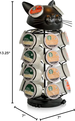 Miniatura 7 de Made Easy Kit - Organizador de almacenamiento en carrusel de 360 cápsulas de café, compatible con cápsulas Keurig K-Pods K-Cups, organizador de Gato
