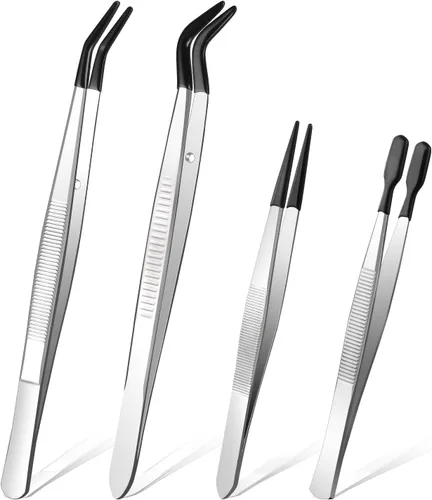 Miniatura 22 de Ainiv Juego de pinzas de precisión, 11 piezas de pinzas ESD antiestáticas con 1 cortador de alambre micro para modelado, reparación electrónica, 12
