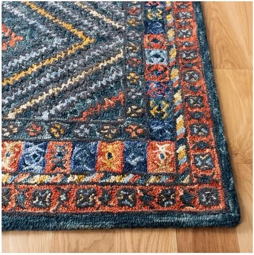 Miniatura 3 de SAFAVIEH Aspen Collection - Alfombra decorativa de 2 x 3 pies, color óxido y verde, lana bohemia hecha a mano, ideal para zonas de alto tráfico