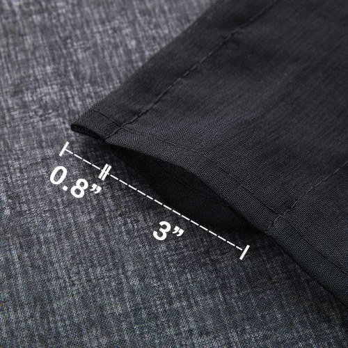 Miniatura 7 de XTMYI Cortinas negras de 48 pulgadas de largo para dormitorio, juego de 2 paneles, bolsillo para cortinero, cortinas de encaje transparentes
