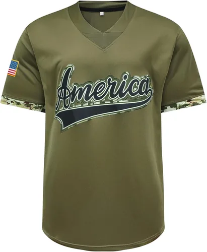 Miniatura 2 de Camiseta deportiva de manga corta bordada bordada para hombre, 1 América