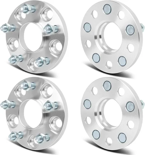 Miniatura 16 de SCITOO 2 adaptadores de rueda de 5 x 4.5 a 5 x 4.75 pulgadas, orificio de 1 pulgada, pernos de 2.913 in de 12 x 1.5 y 5 lengüetas, espaciadores