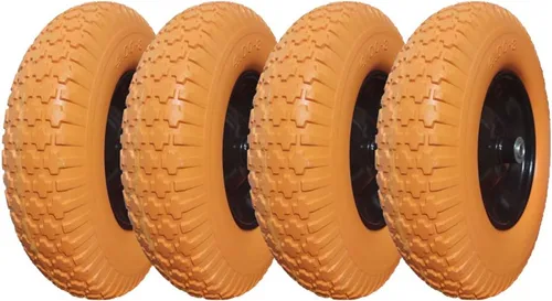 Miniatura 10 de Llantas de carretilla 4.80/4.00-8 con rodamientos de 3/4 y 5/8, buje plano libre de 3.5-6" Rueda de carretilla sólida de repuesto de 16 pulgadas