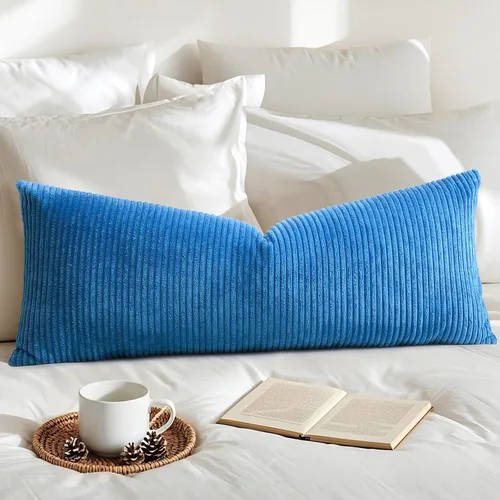 Miniatura 51 de Artscope Fundas de Almohada de Pana a Rayas Acogedoras Súper Suaves Decorativas Oblongas Fundas de Almohada Decorativa Funda de Cojín para Sofá