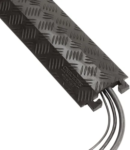 Checkers Protector de cable ligero de 1 canal de 3 pies de largo para múltiples líneas de 0.5 pulgadas, cubierta de cable de piso para pasarelas y